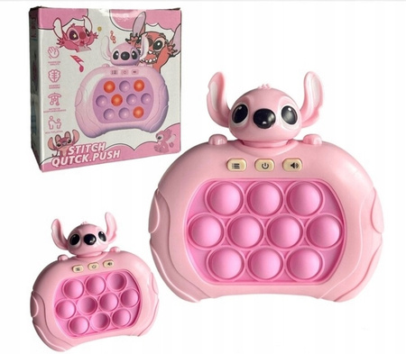 POP IT GRA ZRĘCZNOŚCIOWA ANTYSTRESOWA ELEKTRYCZNA STITCH RÓŻOWY