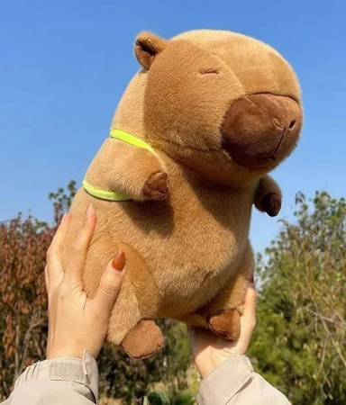 Maskotka Kapibara Z Plecakiem Żółwiem Duży Pluszak Poduszka 2W1 45 Cm Xl