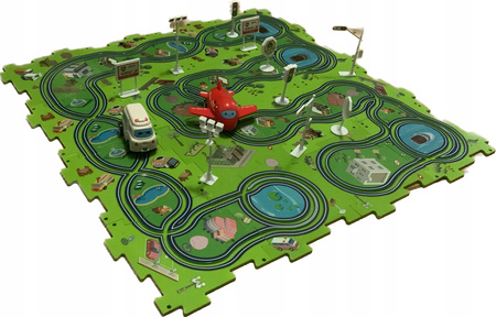 ZESTAW DO MONTAŻU TORY SAMOCHODOWE DLA DZIECI PUZZLI 25el Montessori GRA