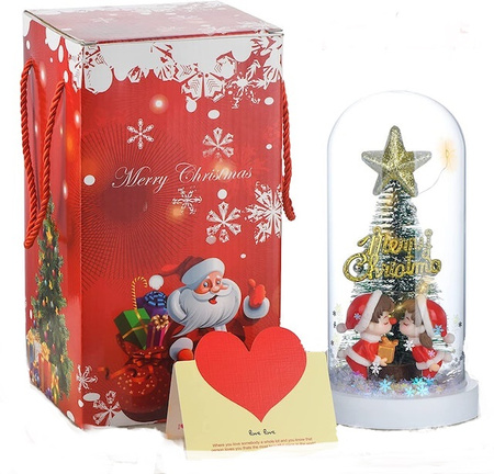 Choinka W Szkle Podświetlona Led Ozdoba Świąteczna