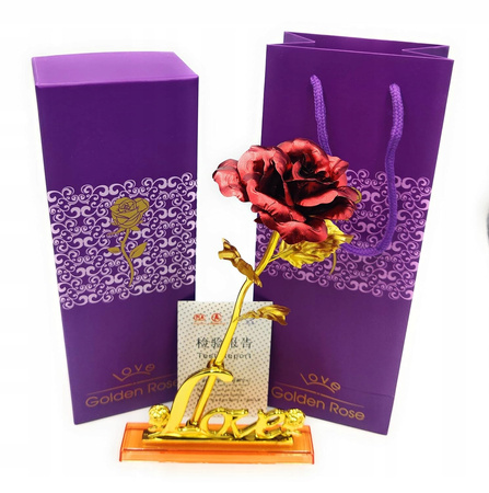 Wieczna Róża - Złota ze złotą łodygą