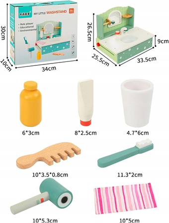 EDUKACYJNA UMYWALKA DLA MALUCHA DREWNIANA MONTESSORI