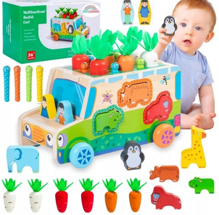 DREWNIANY SORTER KLOCKÓW SORTER AUTO Z WARZYWAMI