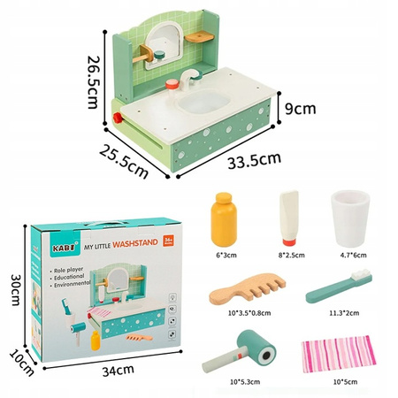 EDUKACYJNA UMYWALKA DLA MALUCHA DREWNIANA MONTESSORI