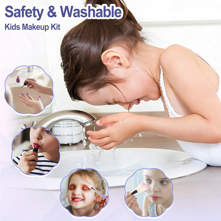 DUŻY Zestaw KOSMETYKI do makijażu dla dziewczynek 60w1 MAKEUP Z lustrem LED