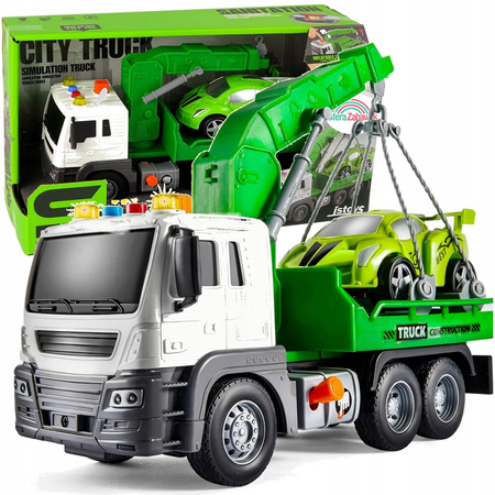 CIĘŻARÓWKA HOLOWNIK LAWETA POMOC DROGOWA WYDAJE DŹWIĘK ŚWIATŁA ZIELONY