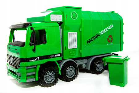 auto ciężarówka Duży SOLIDNY Pojazd ŚMIECIARKA kubeł na śmieci śmieciara