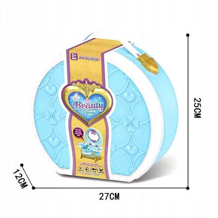 DUŻY ZESTAW FRYZJERSKI TOALETKA Z AKCESORIAMI WALIZKA NA KÓŁKACH