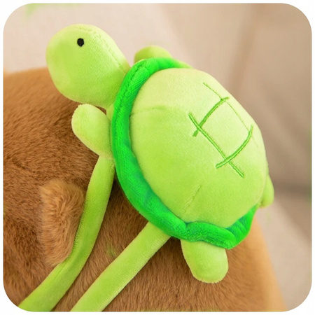 Maskotka Kapibara Z Plecakiem Żółwiem Duży Pluszak Poduszka 2W1 45 Cm Xl