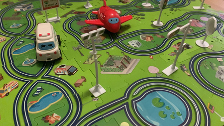 ZESTAW DO MONTAŻU TORY SAMOCHODOWE DLA DZIECI PUZZLI 25el Montessori GRA