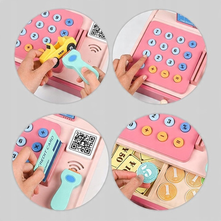 DUŻA Drewniana kasa fiskalna zabawka dla dzieci SKLEP SUPERMARKET