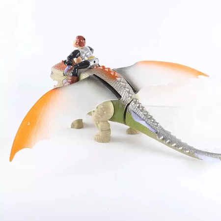 Dinozaur Smok Z Jeźdźcem Na Baterie Ryczy Swieci