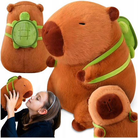 Kapibara Maskotka Kapibara z Plecakiem Żółwikiem Pluszowym Pluszak 25 cm