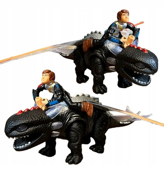 Dinozaur Smok Z Jeźdźcem Na Baterie Ryczy Swieci