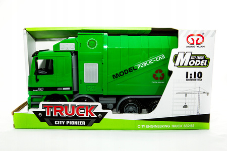 auto ciężarówka Duży SOLIDNY Pojazd ŚMIECIARKA kubeł na śmieci śmieciara