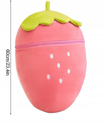 MASKOTKA MARZEŃ! Truskawkowy Królik 2w1 - Zabawka i Poduszka! 60cm