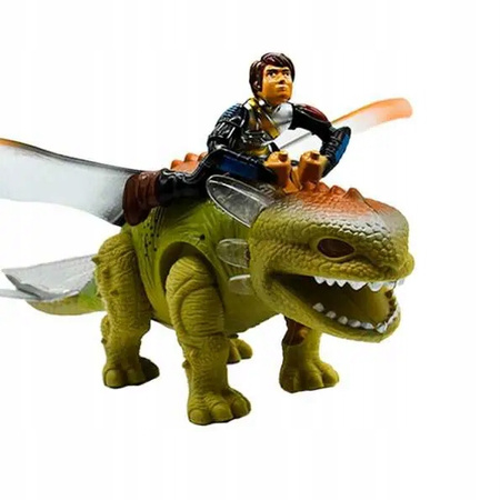 Dinozaur Smok Z Jeźdźcem Na Baterie Ryczy Swieci