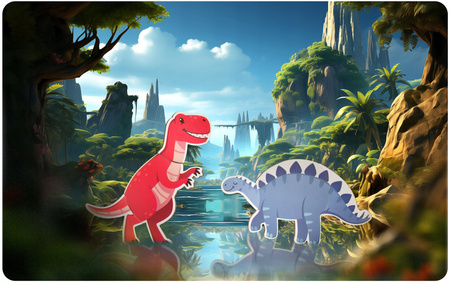 KSIĄŻKA MAGNETYCZNA PUZZLE UKŁADANKA DINOZAURY PUDEŁKO