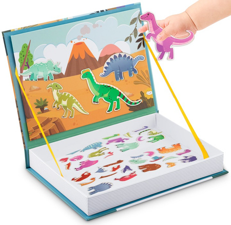 Układanka Magnetyczna Puzzle Montessori 43el. Dinozaury Książka Edukacyjna ISO TRADE