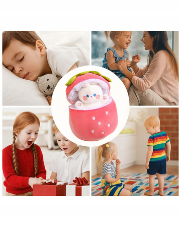 MASKOTKA MARZEŃ! Truskawkowy Królik 2w1 - Zabawka i Poduszka! 60cm