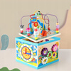 DREWNIANY SORTER KOSTKA EDUKACYJNA ALFABET KOLOROWY MONTESSORI Z LABIRYNTEM