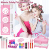 DUŻY Zestaw KOSMETYKI do makijażu dla dziewczynek MAKEUP 60w1 z lustrem LED