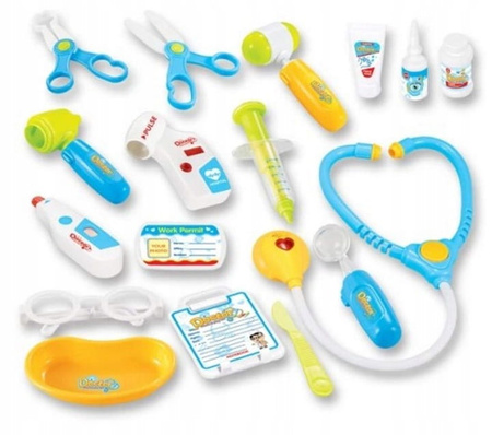 Mały Doktor Lekarz Zestaw Lekarski na wózku Mobilny EKG Prezent