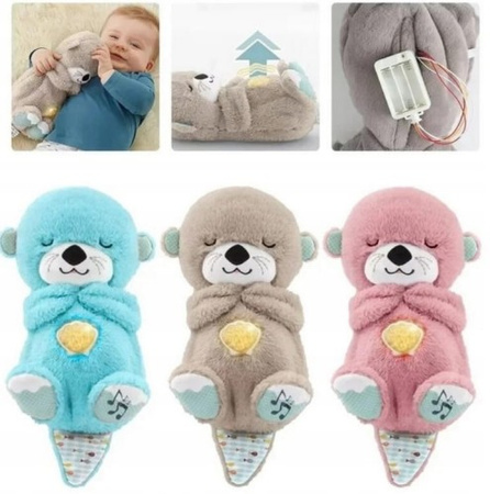 Wydra szumiąca miś chrapiąca z dźwiękiem świecąca do zasypiania dla dziecka