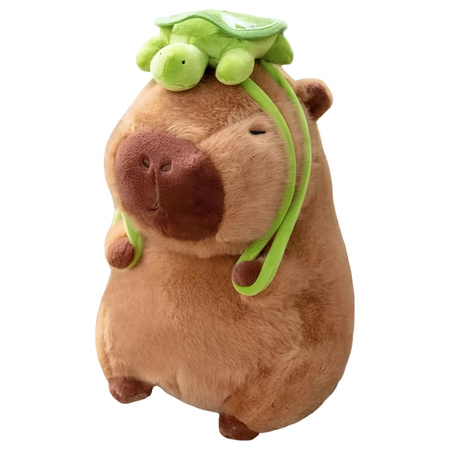 KAPIBARA PLUSZOWA MASKOTKA 50CM ZABAWKA Z PLECAKIEM ŻÓŁWIK MIĘKKA PLUSZAK