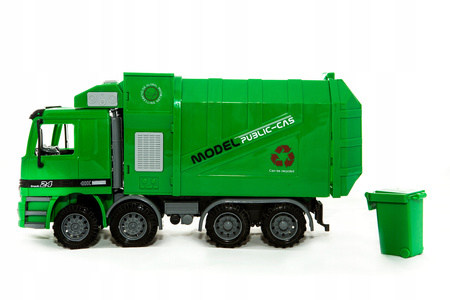 auto ciężarówka Duży SOLIDNY Pojazd ŚMIECIARKA kubeł na śmieci śmieciara
