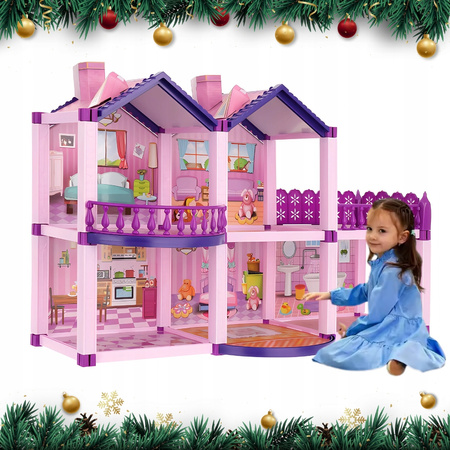 DOMEK DLA LALEK LALKI WILLA FIGURKI MEBLE piesek