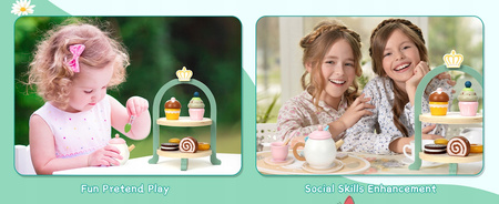 DREWNIANY ZESTAW DO HERBATY Serwis herbaciany