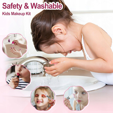 DUŻY Zestaw KOSMETYKI do makijażu dla dziewczynek MAKEUP 60w1 z lustrem LED