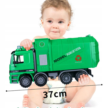 auto ciężarówka Duży SOLIDNY Pojazd ŚMIECIARKA kubeł na śmieci śmieciara