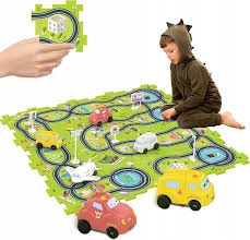 ZESTAW DO MONTAŻU TORY SAMOCHODOWE DLA DZIECI PUZZLI 25el Montessori GRA