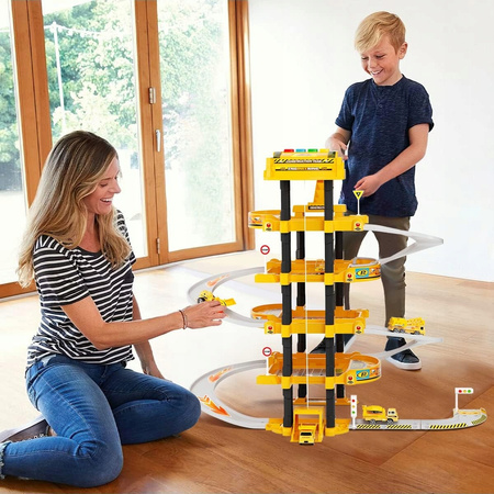 MEGA Parking Wielopoziomowy Auta HELIKOPTER Garaż na baterie