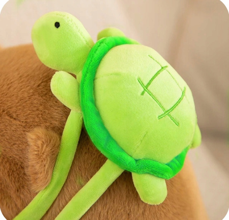 PLUSZAK KAPIBARA Z PLECAKIEM ŻÓLWIKIEMMASKOTKA 25 CM