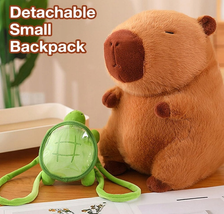 Maskotka Pluszowa Kapibara z Żółwikiem 25 cm Capybara z Plecakiem
