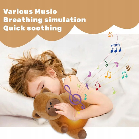 Szumiący Miś Kapibara Maskotka Przytulanka Dla Dzieci Ruchomy Brzuszek