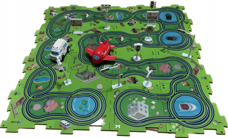 ZESTAW DO MONTAŻU TORY SAMOCHODOWE DLA DZIECI PUZZLI 25el Montessori GRA