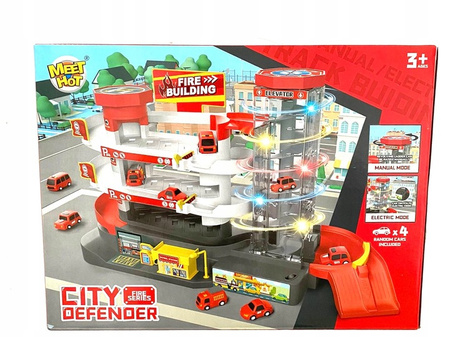 Parking Garaż 3 Pietra Elektryczna Winda + 4 Auta Czerwony