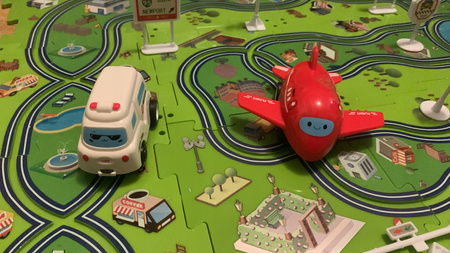 ZESTAW DO MONTAŻU TORY SAMOCHODOWE DLA DZIECI PUZZLI 25el Montessori GRA