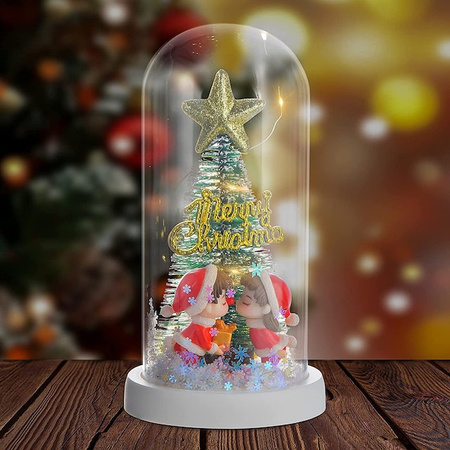 Choinka W Szkle Podświetlona Led Ozdoba Świąteczna