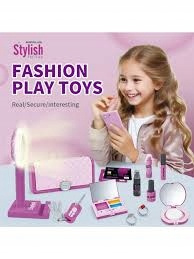 Zestaw piękności lampa stołowa ze światłem i akcesoriami mała influencerka