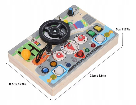 Kierownica sensoryczna Montessori, edukacyjna dla przedszkolaków NA BATERIE