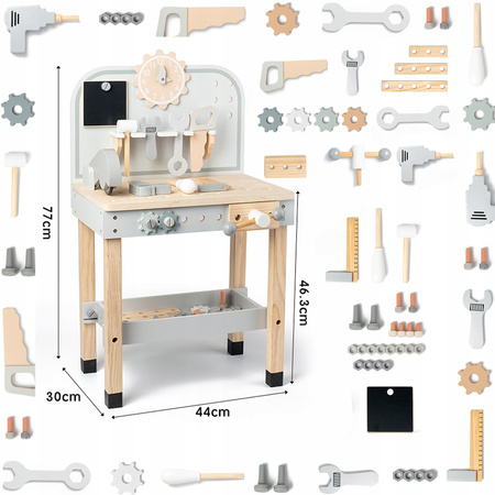 EDUKACYJNA ZABAWKA WARSZTAT DREWNIANY STÓŁ NARZĘDZIA DO NAPRAWY