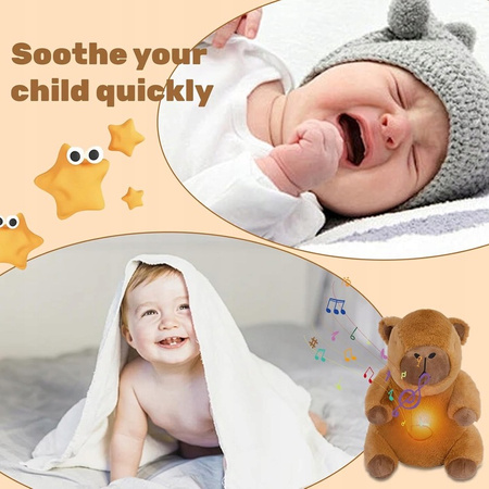 Szumiący Miś Kapibara Maskotka Przytulanka Dla Dzieci Ruchomy Brzuszek