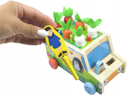 DREWNIANY SORTER KLOCKÓW SORTER AUTO Z WARZYWAMI