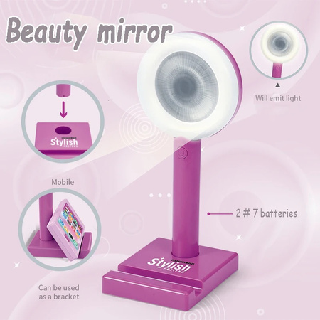 Zestaw piękności lampa stołowa ze światłem i akcesoriami mała influencerka